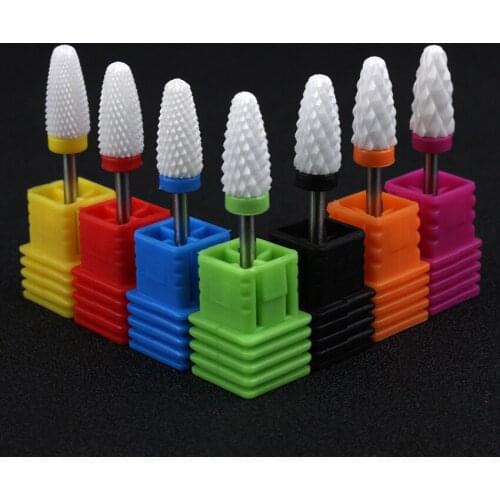 1Pcs 3/32'' Tree Shape Ceramic Nail Drill Bit Mill Cutter For Electric Drill Manicure Pedicure Machine Nail File