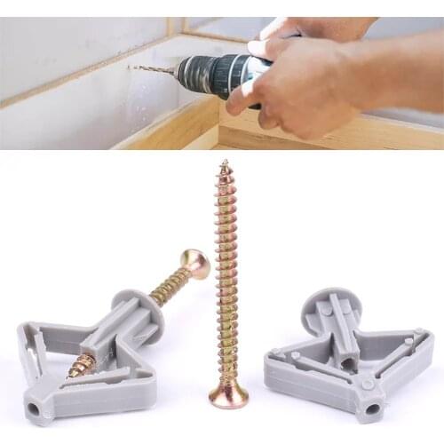 100pcs Expansion Drywall Anchor Kit With Screws Self Drilling Wall Home Pierced Special For Nylon Plastic Gypsum Board