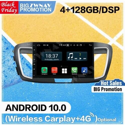 128G Carplay Android 10.0 Car DVD Player for Honda Accord 9 2012 2013 2014 2015 2016 2017 BT GPS Navi Auto Radio Audio Head unit