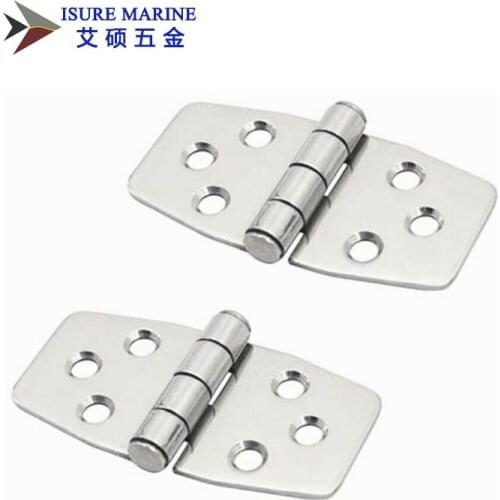 2pcs Stainless Steel Cabinet Door Hinges Marine Boat Hinges 76.5x40mm