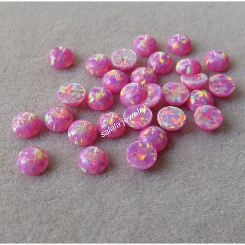200pcs/lot OP22 Rose Pink Fire Opal 5mm Round Opal Synthetic Round Cabochon Opal Round Opal Cabochon for Body Piercing Jewelry