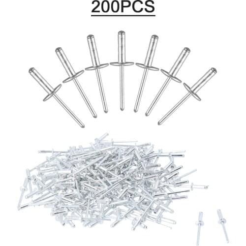 200 PCS Aluminum Rivet Assortment,4x13 mm Pop Rivets with aluminum large flange