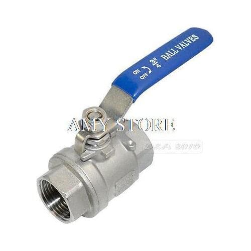 3/4" Female BSPP 304 Stainless Steel Full Port Ball Valve Vinyl Handle WOG1000