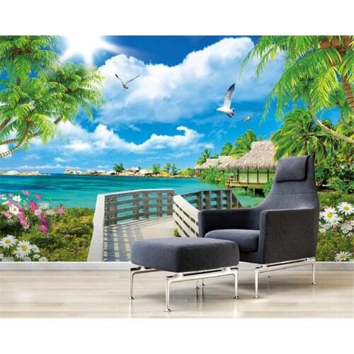 Beibehang 3d wallpaper banana leaves Southeast Asian style background three bedroom living room bedroom TV background mural