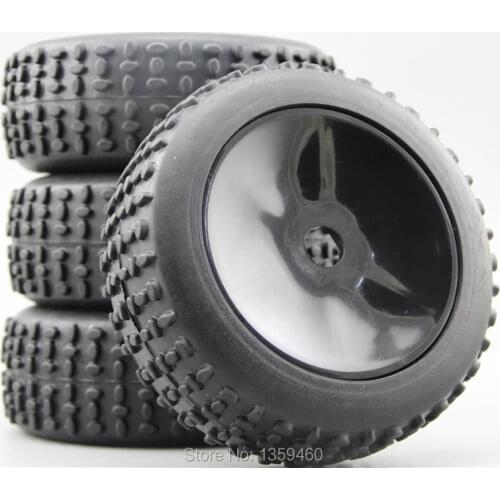 4pcs 1/8 Buggy Off Road Tire Tyre Shout Dish Black Rim Fit For 1:8 Buggy Car 1/8 Tire 22008+26012