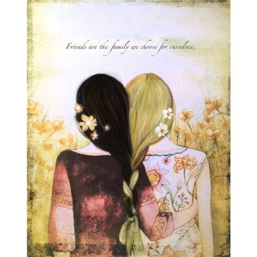 5D Full Round Diamond Painting Kids Gift Best Friends Diy Diamond Embroidery Decorations For Home Pictures Of Rhinestones