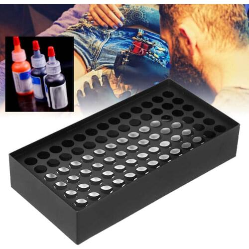 78 Holes Iron Wall-Mounted Tattoo Pigment Bottle Rack Tattoo Ink Display Holders Support Black Tattoo Pigment Shop Accessory
