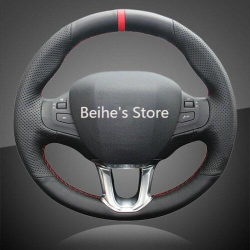 Car Hand Stitched Auto Braid On The Steering Wheel Cover for Peugeot 308S /2008