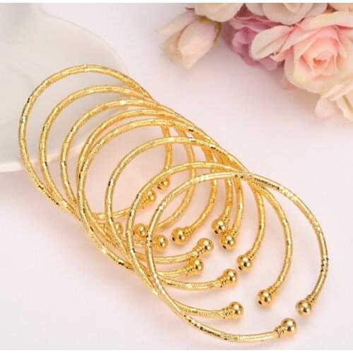 Bangrui Fashion africa gold jewelry Dubai india Bangle Jewelry For Boys Girls18K Gold Color Ethiopian Kids Bangles Bracelet