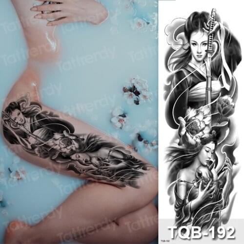 Large temporary waterproof tattoo women legs thigh arm sleeve japanese tattoo big body stickers bikini girl tatoo fake sheet big