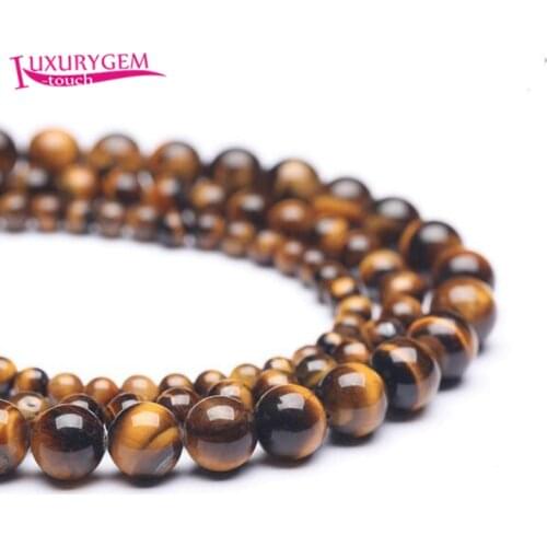 High Quality Natural Yellow Tiger Eye Stone Round Loose Spacer Beads 4/6/8/10/12/14/16/18/20mm DIY Jewelry Accessories 38cm sk93