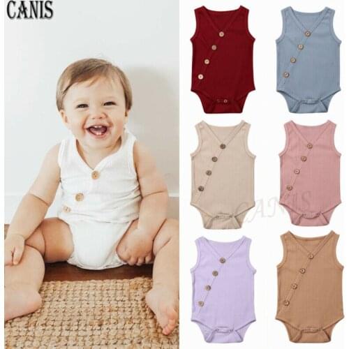 Pudcoco Cotton Baby Bodysuit Fashion Newborn Body Baby Suits Sleeveless Overalls Infant Boy Girl Jumpsuit kids clothes