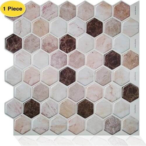 Erzaa 12x12 Inch Peel and Stick Backsplash Waterproof Self Adhesive Mosaic Wall Tiles for Kitchen DIY Decoration