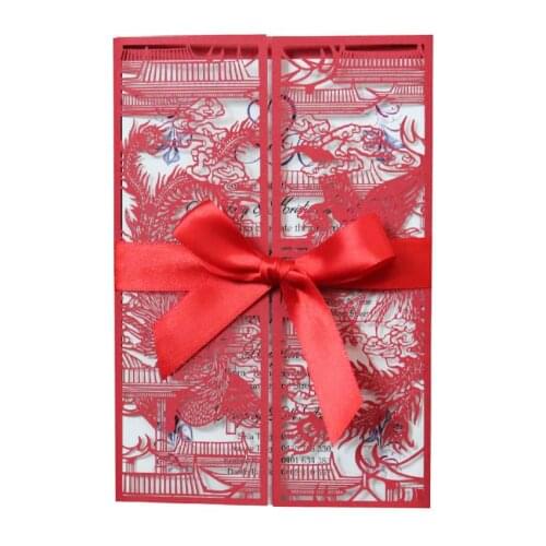 Chinese red blessing greeting wedding invitations weding invitation invite friends cards card invitation wedding