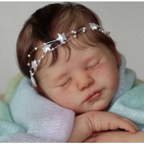 20inch Reborn Doll Kit Viviana Sweet Sleeping Baby Name on the neck Soft Real Touch Unpainted Unfinished Doll Parts Reborn kit