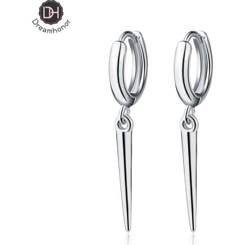 Dreamhonor Korean Fashion 925 Sterling Silver Geometric Drop Earrings Fashion Statement Earrings Jewelry