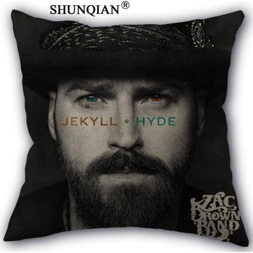 Linen Cotton Pillowcase Zac Brown Band Printed Pillow Cover Home Textiles Decorative Pillowcase Customize Gift 45x45cm one side