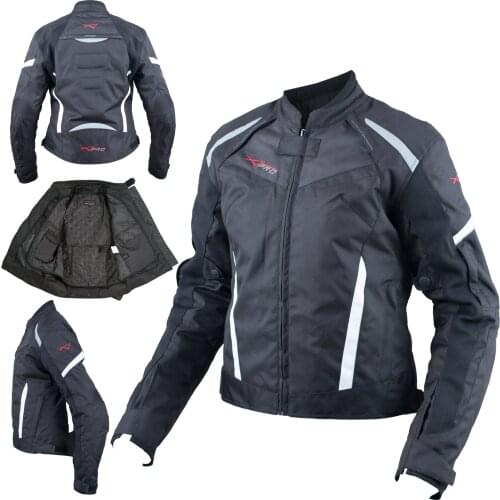 Motorcycle Jacket Women Sport Waterproof reflective fabric Black