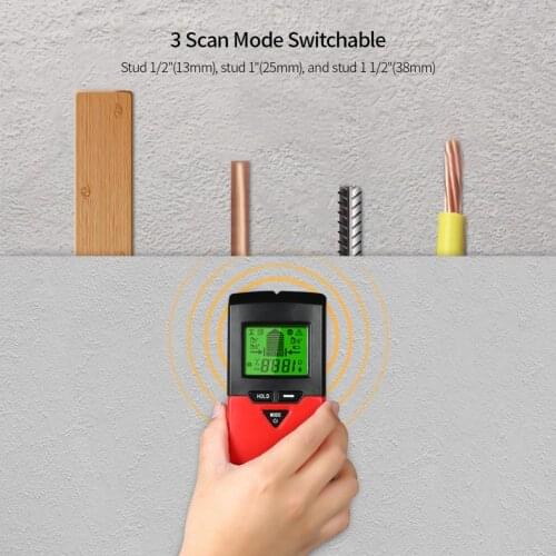 LCD HD Display Wall Scanner Metal Detector Wood Finder Cable Wires Depth Tracker Underground Studsensor Spirit Level