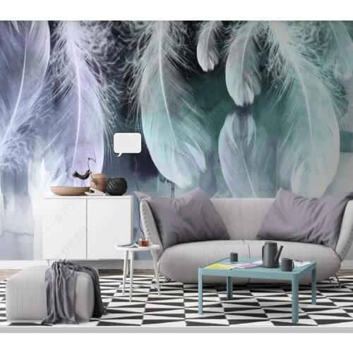 Papel de parede Nordic abstract ink feather modern 3d wallpaper mural,living room tv wall bedroom wall papers home decor