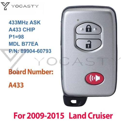 YOCASTY 89904-60793 MDL B77EA 3 Btns 433MHz A433 Board ID74 Smart Key For 2009 2010 2011 2012 2013 2014 2015 Toyota Land Crusier
