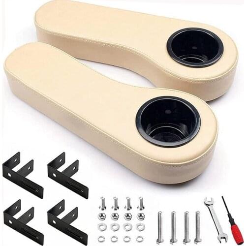 Golf Cart Armrest With Cup Holder For EZGO Club Car Yamaha - Upgrade Support Frame/No Drilling Required