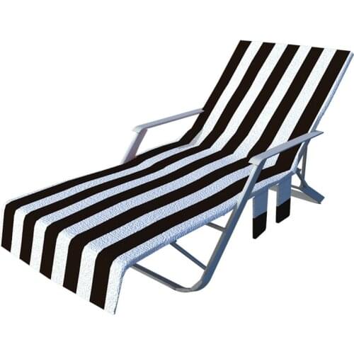 Striped Microfiber Beach Chair Towel Covers With Pocket for Swim Pool Outdoor Sunbathing Summer Holiday Beach Swimming Towel