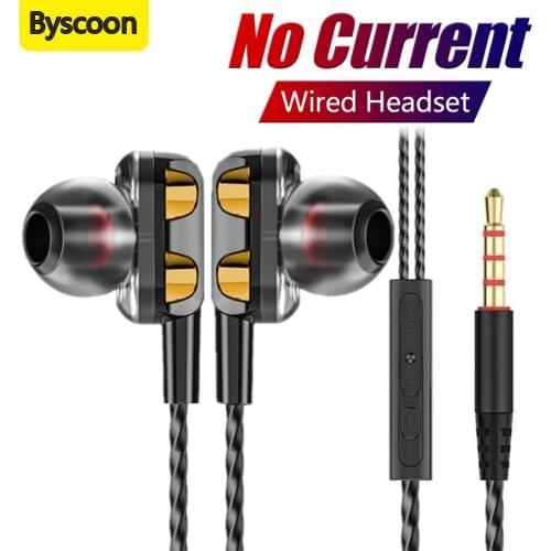 Byscoon 3.5mm Jack Wired Earphones In-Ear Earbuds Bass Dynamic Gaming Headset For Xiaomi Huawei OPPO Samsung Buds Fone De Ouvido