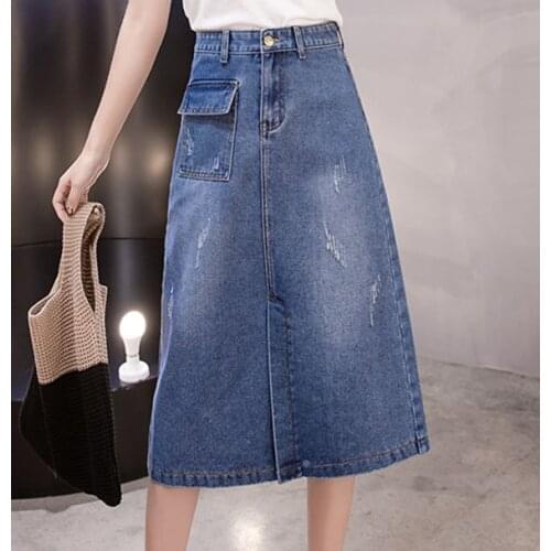 Qingerant Denim Pencil Skirts