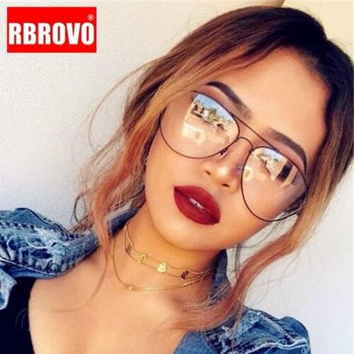 RBROVO 2021 Retro Glasses Frame Women Oversized Glasses Frame Women Luxury Eyeglasses Frame Women Mirror Lentes De Lectura Mujer