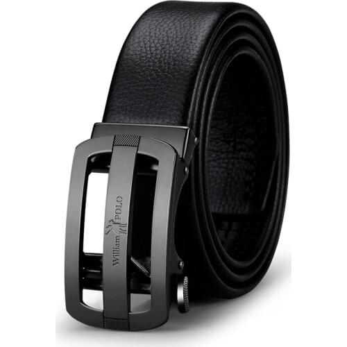 WilliamPolo famous brand luxury mens top quality genuine belt mens belt metal automatic buckle belt 18266-67p