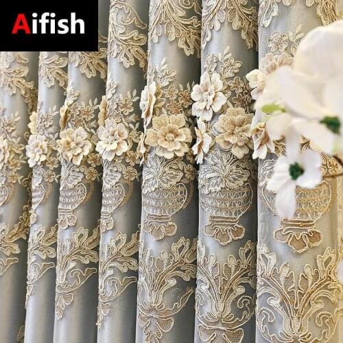 European-style Luxury Double Embossed Embossed Curtains and Blackout Curtains for Home Decoration for Living Room#40