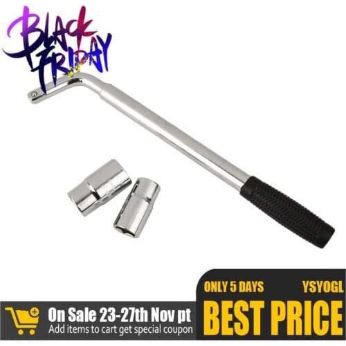 Car Tire Wheel Nut Wrench Remover Tool Kit Telescoping Lug Wrench with 17/19 21/23mm Sockets Car Tire Repair Tools