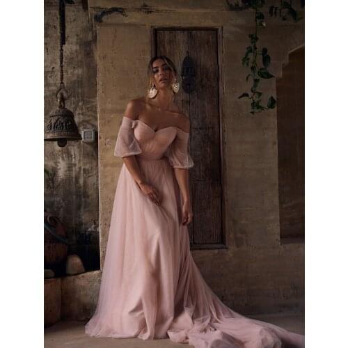 Wedding Gauze Dresses 2021 Vestidos De Noiva V Neckline Open Back Appliques Sleeveless Wedding Bridal Gowns Court Train