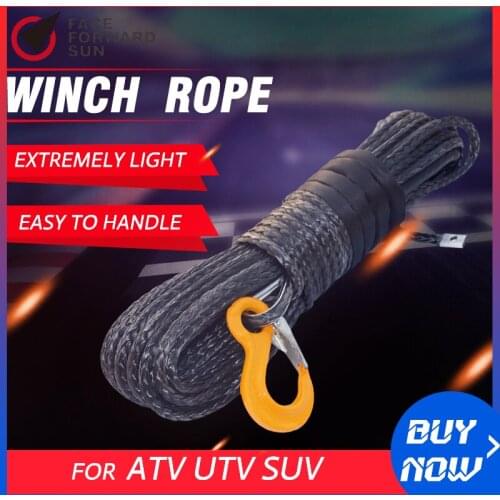 8mm*30m ATV Winch Cable,Synthetic Winch Rope,Tow Rope Car for ATV UTV SUV Offoad Racing