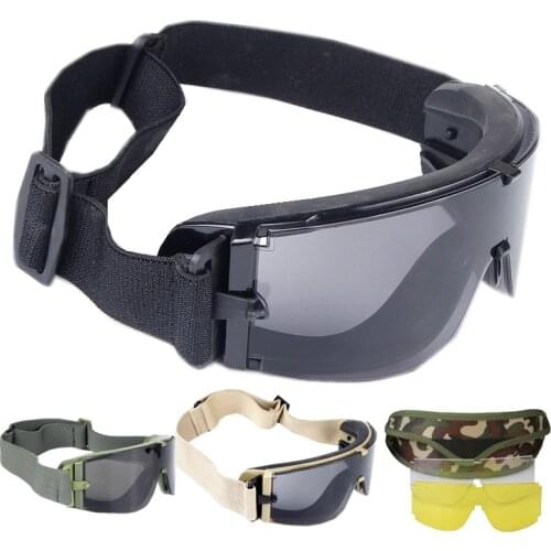 Military Tactical Goggles Airsoft Paintball Sports Glasses Army Shooting Tactics Eyewear Black Tan Green