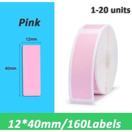 Pink 12x40mm label for Niimbot D11 Wireless label maker Portable Bluetooth Thermal Label Printer Home Office Printer