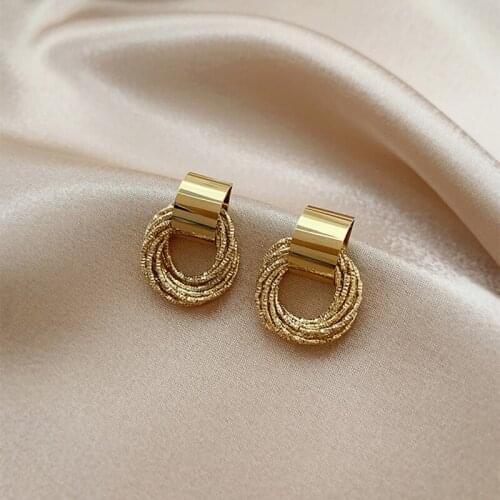 BLIJERY Elegant Fashion Gold Color Metal Stud Earrings For Women Statement Earring Femme Brincos Jewelry Gift