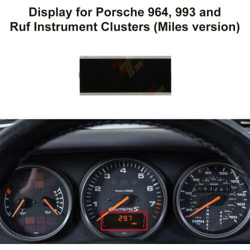 Dashboard Display for Porsche 964 993 and Ruf Instrument Clusters LCD (Miles version)