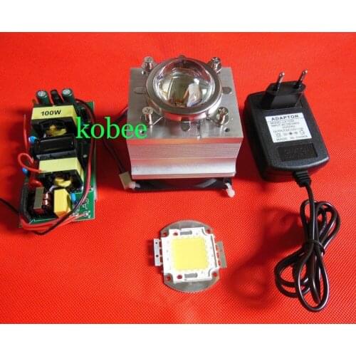 100w high power led +100W Waterproof LED driver+ heatsink+ Lens with Reflector Collimator