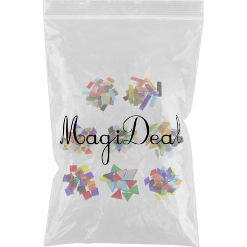 10x20mm Rectangle Mosaic Tiles Stained Glass Pieces Supplies for Kids Crafts Stones Bulk, Colored, Set of 150Pcs