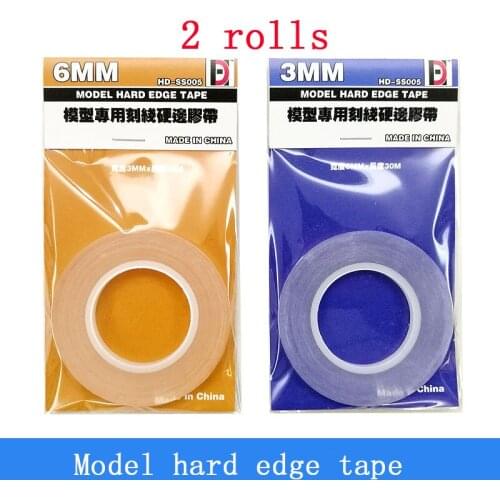 2 Rolls 3mm/6mm Detail Transformation Reticle Scribing Tool Transparent Curve Carve Hard Edge Tape for DIY Models