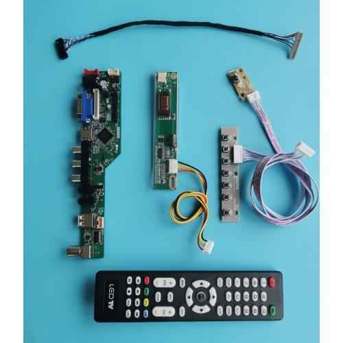 20-Pin LVDS universal controller drive board fit LP133X3/LP133X4/LP133X5 display 1024*768 DIY kit VGA USB AV 1-CCFL