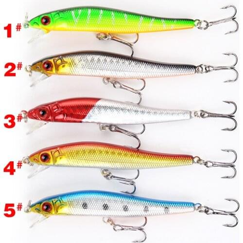 5Pcs/lot 8cm/5.2g 3D Eyes Floating Minnow Lures Crankbait Artificial Sea Fishing Hard Baits Wobblers Tackle