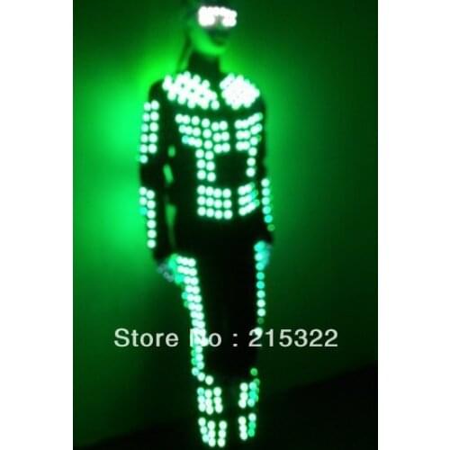 Free shipping LED Light costume / iluminated / Glowing /Luminous robot clothes LED Dance suit
