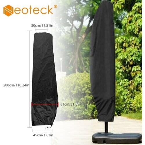 Neoteck 280cm Large Parasol Banana Umbrella Cover Cantilever Outdoor Garden Patio Shield 210D Oxford Cloth Banana Umbrella Cover