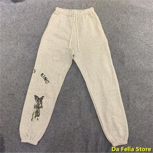 Kanye West Pants 2020 Men Women Hip Hop JESUS IS KING Velvet Pants High Quality Grey JESUS IS KING Sweatpants