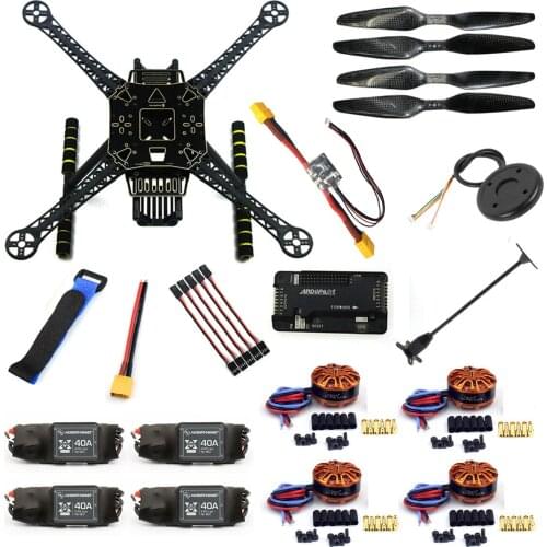 DIY RC Aircraft FPV Drone S600 Quadcopter Frame Kit with APM 2.8 Flight Control 40A ESC 700KV Motor GPS XT60Plug F19457-F