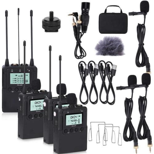 FD FM103 One for Three Wireless Microphone MIC 80M Audio Transmission LED Display Screen Transmitter Receiver