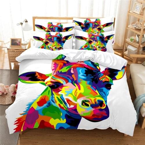 3D Giraffe Bedding Set Queen Bedding Duvet Cover Set Bedding Set Bed Cover Cotton Queen Bedroom Bed Cover Set Bed Set Bedding